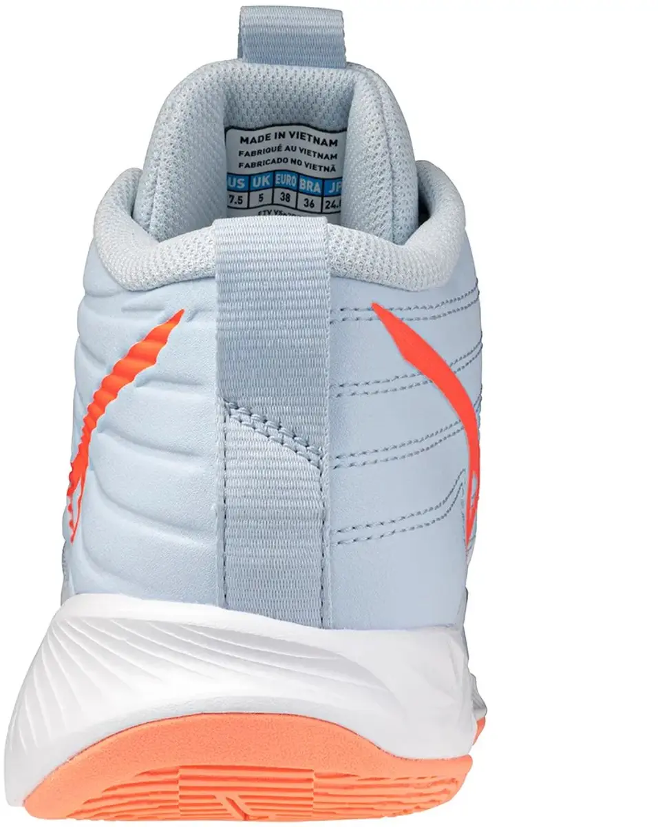 Mizuno Wave Momentum Pro Mid Indoorschoenen 40.5 - Blauwvink/Lava-oranje/Flamingo-koraal