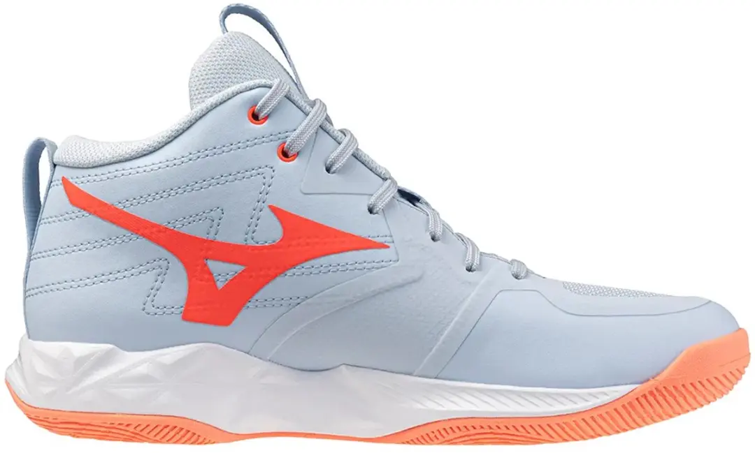 Mizuno Wave Momentum Pro Mid Indoorschoenen 40.5 - Blauwvink/Lava-oranje/Flamingo-koraal