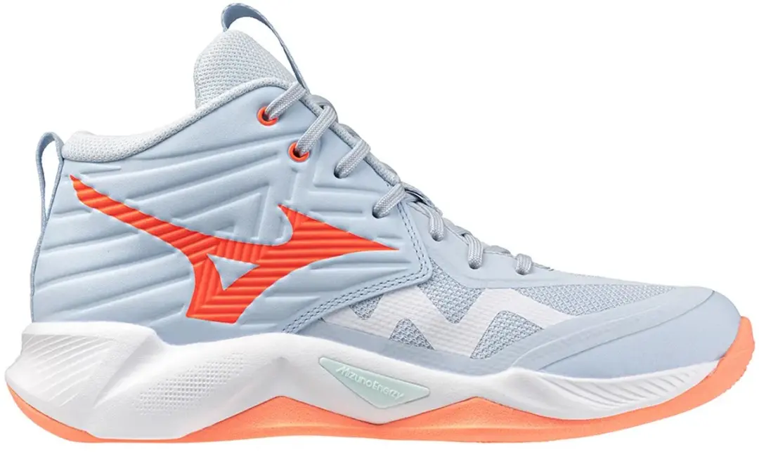 Mizuno Wave Momentum Pro Mid Indoorschoenen 40.5 - Blauwvink/Lava-oranje/Flamingo-koraal