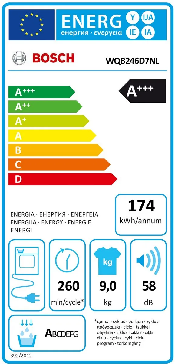 Bosch Serie 8 WQB246D7NL Warmtepompdroger 9 kg - Wit