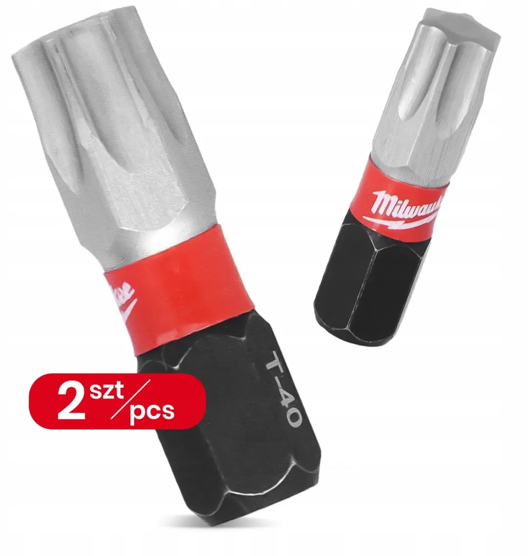 Milwaukee TX40 25mm Torx Slagbits - 2 Stuks