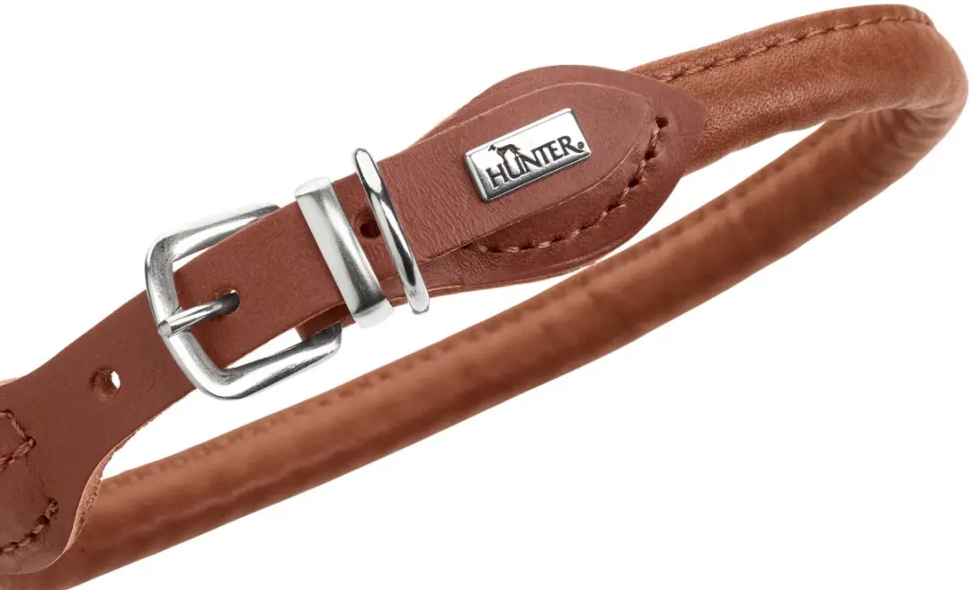 Hunter Hondenhalsband Round & Soft Canadian Cognac - Maat 37