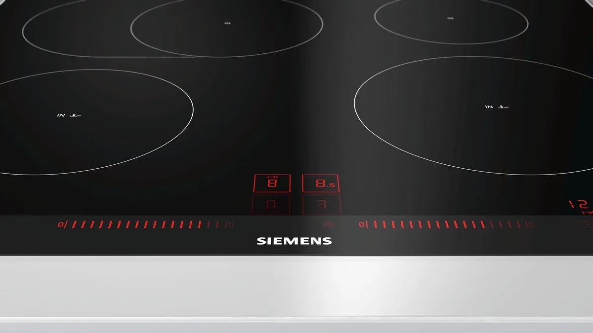 Siemens iQ300 EH675LFC1E Inductiekookplaat 4 Zones - 7,6 kW - Zwart/Roestvrijstaal