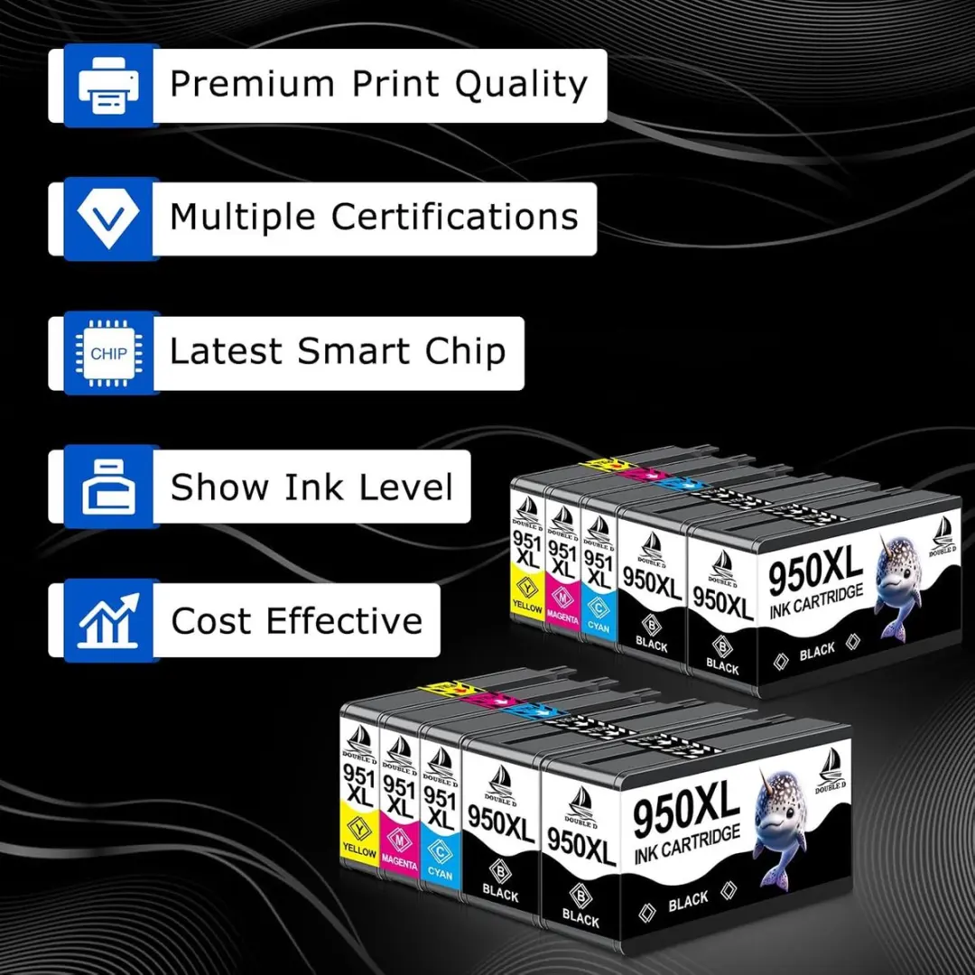 DOUBLE D 950XL 951XL Cartridges - Meerkleurig - 2 Stuks