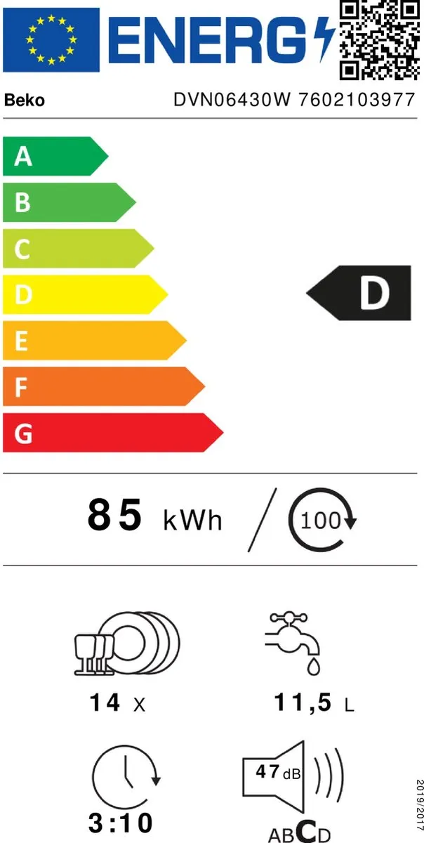 Beko DVN06430W Vaatwasser 14 Couverts - Wit