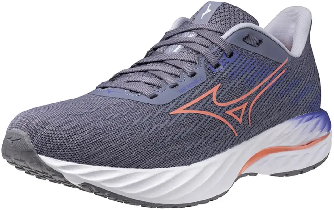 Mizuno Wave Inspire 21 Dames Hardloopschoenen 40.5 - Grijs/Blauw/Orange