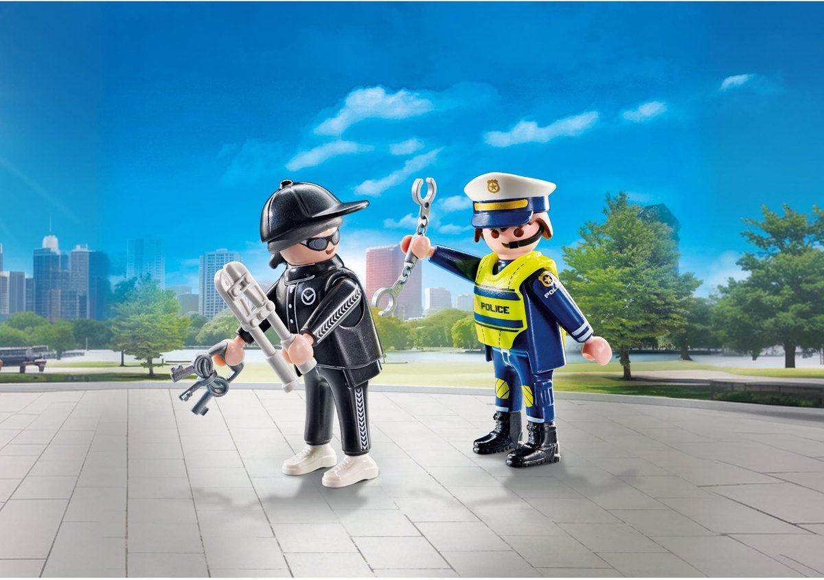 PLAYMOBIL DuoPacks Politieman en inbreker 71804
