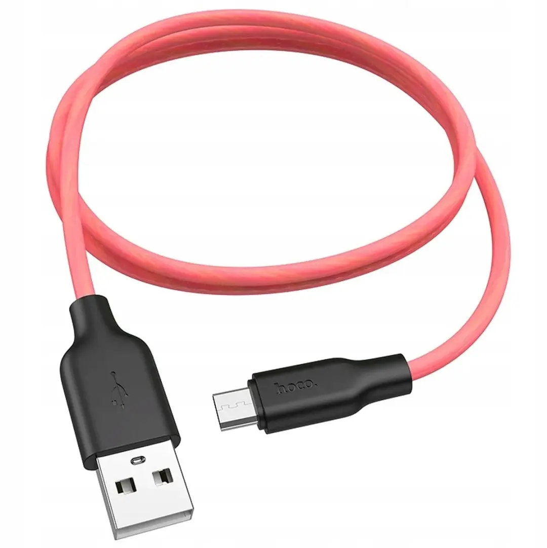 Hoco K025 USB naar MicroUSB Kabel 1m 2.4A - Rood