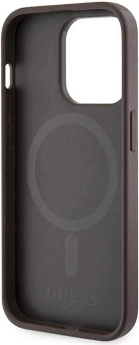 GUESS 4G Printed Stripe Back Case - iPhone 15 Pro Max - Bruin