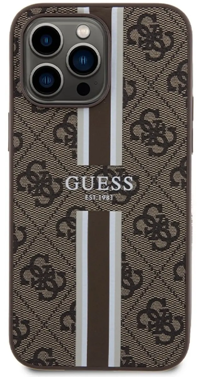 GUESS 4G Printed Stripe Back Case - iPhone 15 Pro Max - Bruin - afbeelding 6 van 6