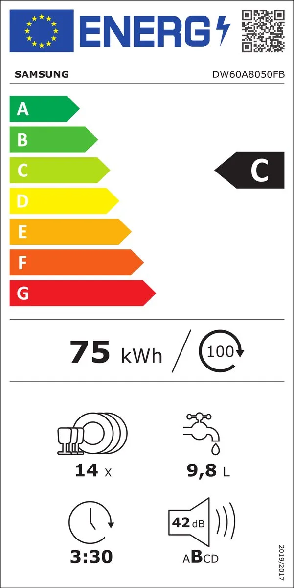 Samsung DW60A8050FB Onderbouw Vaatwasser 14 Couverts - Zwart