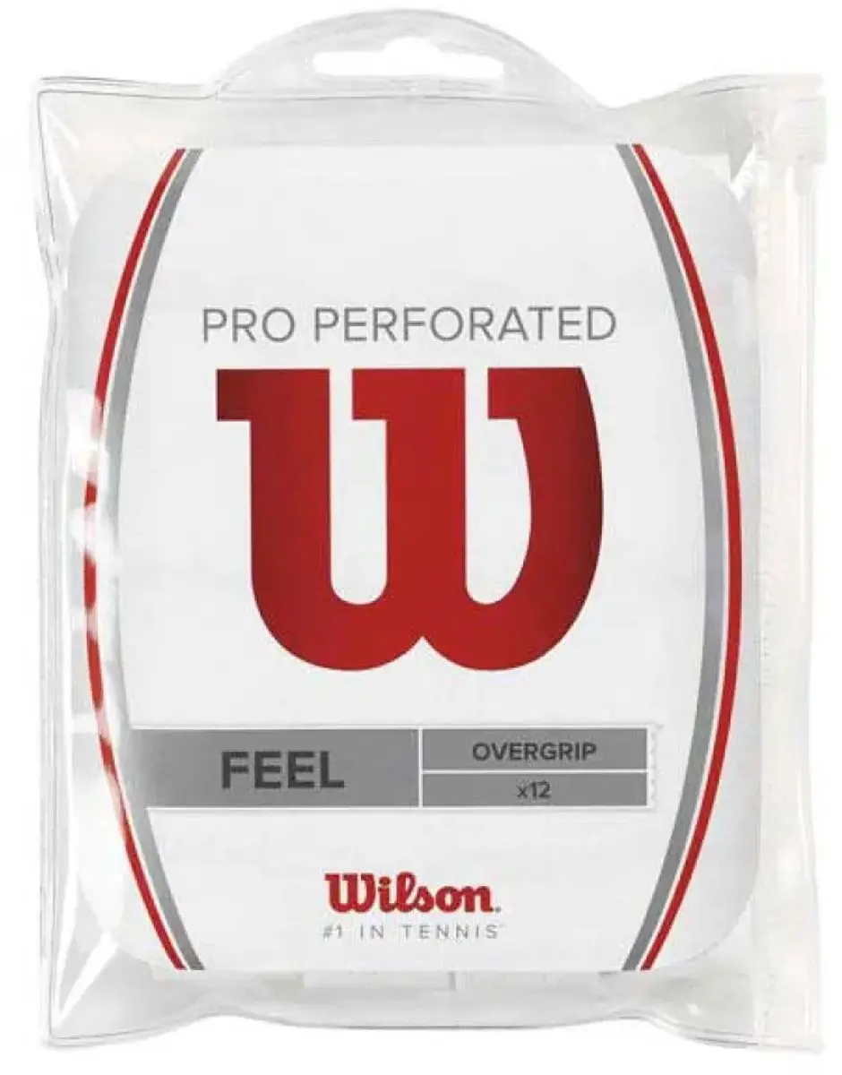 Wilson Pro Geperforeerde Overgrip WRZ4006WH - 12 Stuks - Wit