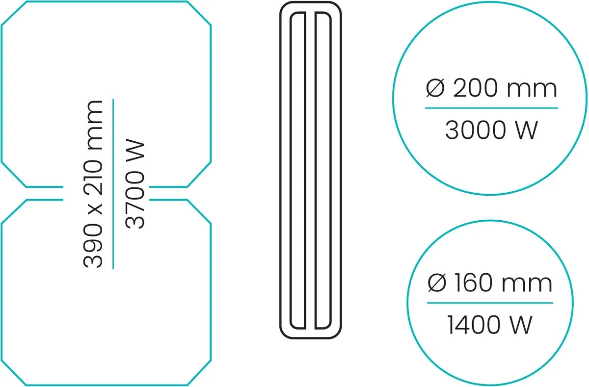 Etna AKI580ZT Inductiekookplaat 80cm - 4 Zones Zwart