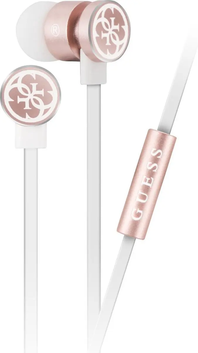 Guess In-Ear Stereo Oordopjes - Wit & Roze