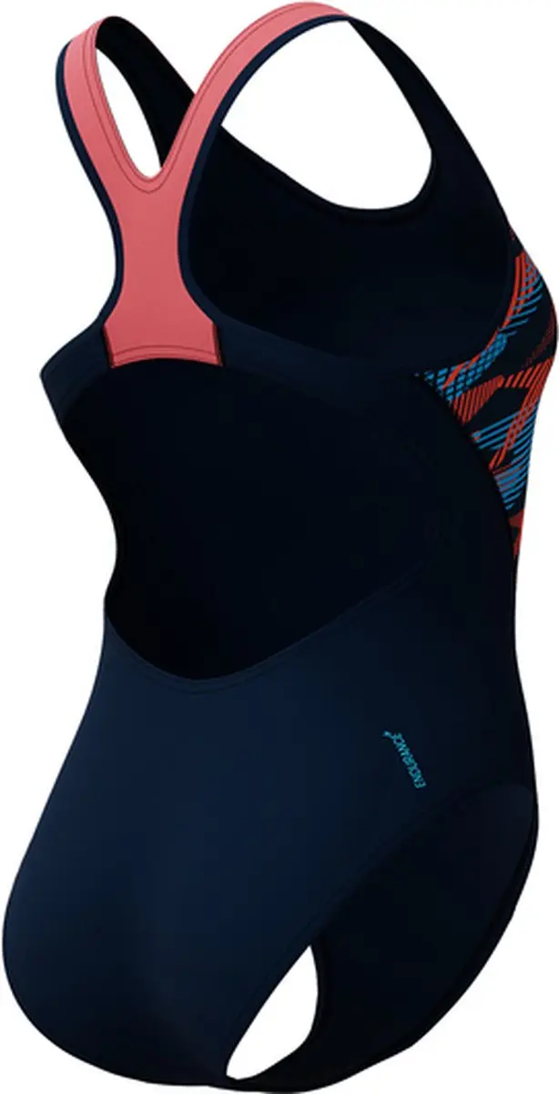 Speedo Placement Laneback Dames Sportbadpak - Marine/Oranje