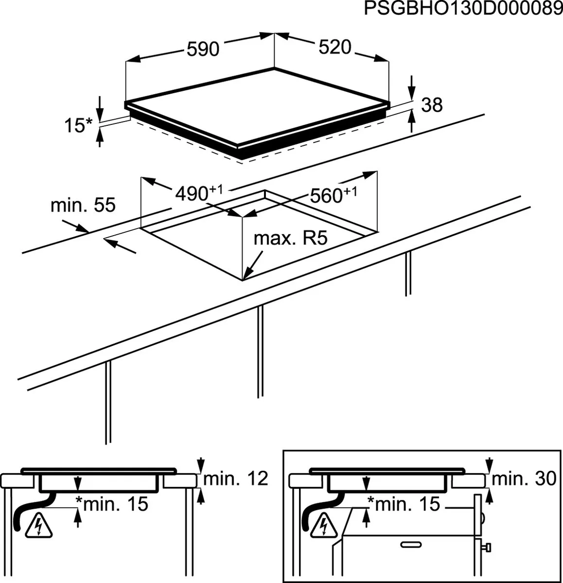 AEG HK634030FB Keramische Kookplaat 4 Zones - Zwart - afbeelding 6 van 6