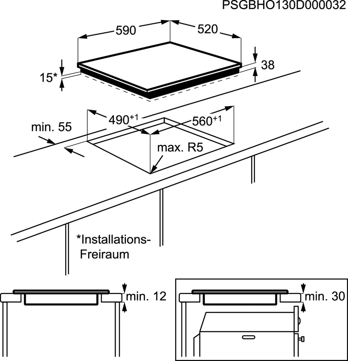 AEG HK634030FB Keramische Kookplaat 4 Zones - Zwart