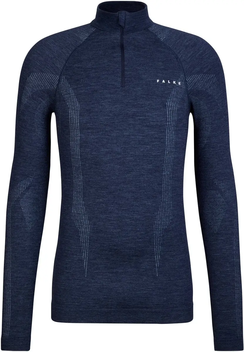 Falke Wool-Tech Zip Neck Shirt - Blauw - M