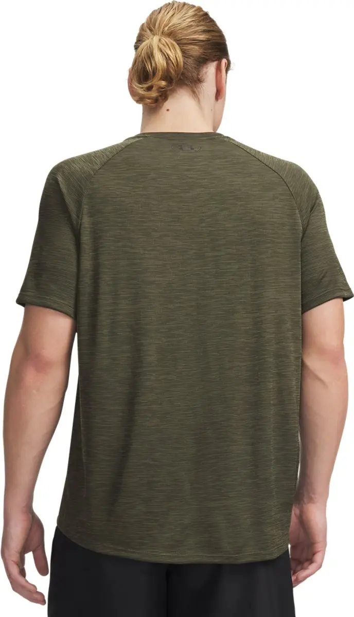 Under Armour UA Tech Textured SS-GRN Heren Sportshirt - Marine OD Groen