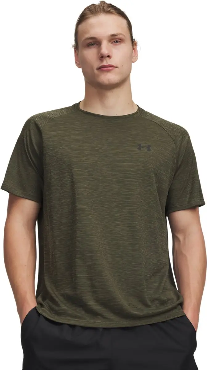 Under Armour UA Tech Textured SS-GRN Heren Sportshirt