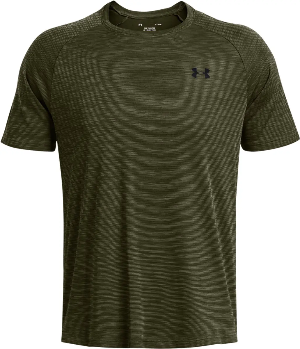 Under Armour UA Tech Textured SS-GRN Heren Sportshirt - Marine OD Groen