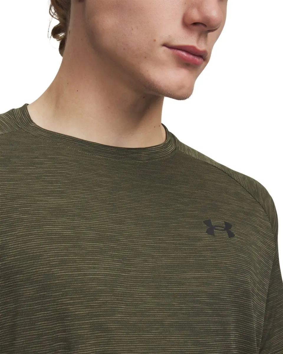 Under Armour UA Tech Textured SS-GRN Heren Sportshirt - Marine OD Groen