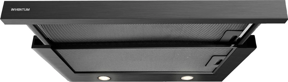 Inventum AKV6004ZWA vlakscherm afzuigkap 60 cm - Afzuigcapaciteit 325 m3/h - Geschikt voor grote keuken - 3 standen - Ledspots - Luchtafvoer en recirculatie - Zwart