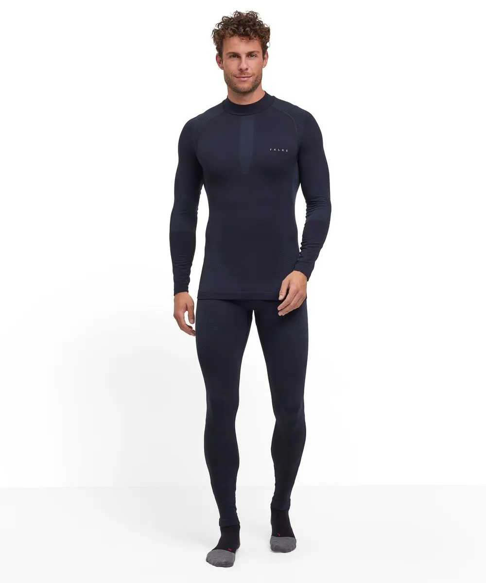 Falke Warm Turtleneck Shirt Heren - L - Zwart