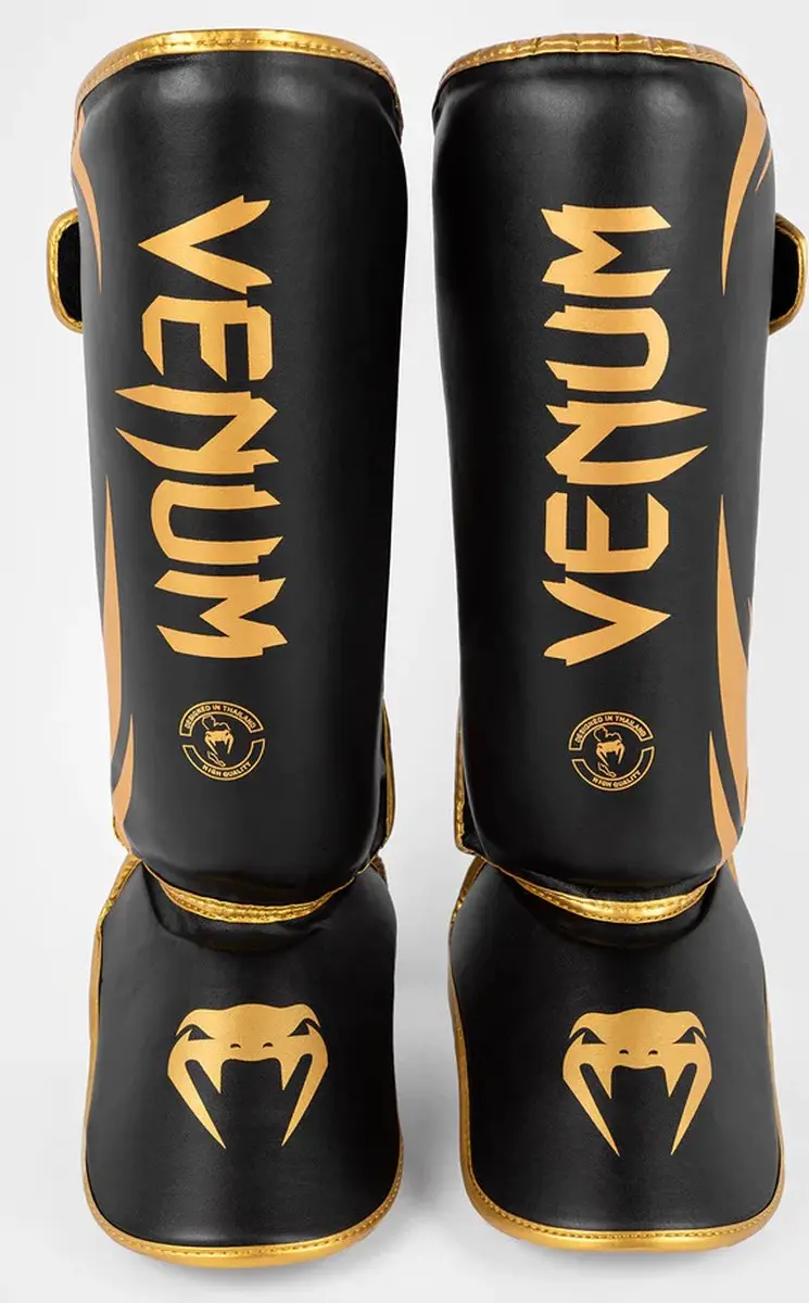 Venum Challenger Scheenbeschermers - Zwart/Goud - Maat L