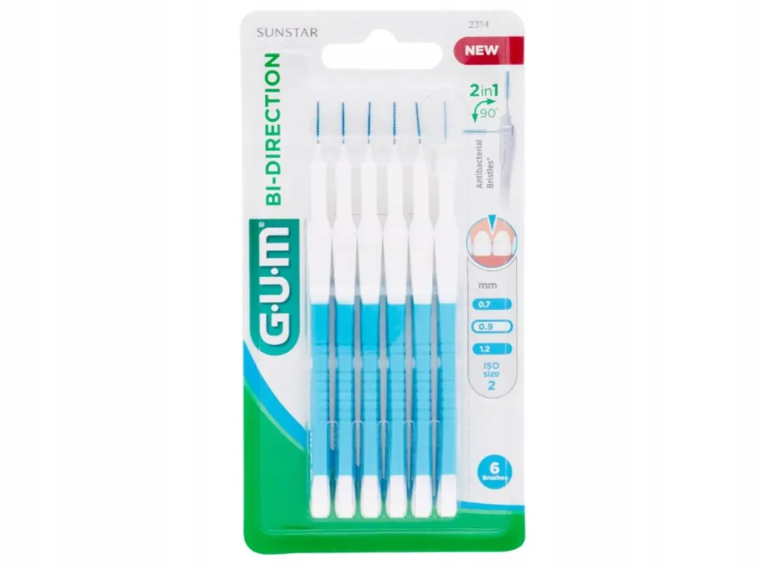 Gum BI-RICHTING Interdentale Borstels 0,9mm - Blauw - 18 Stuks