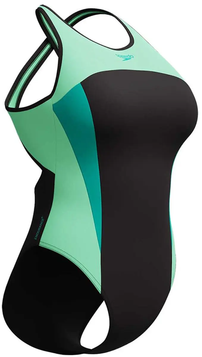 Speedo High Neck Splice Cross Back Zwemkleding 34 - Turquoise