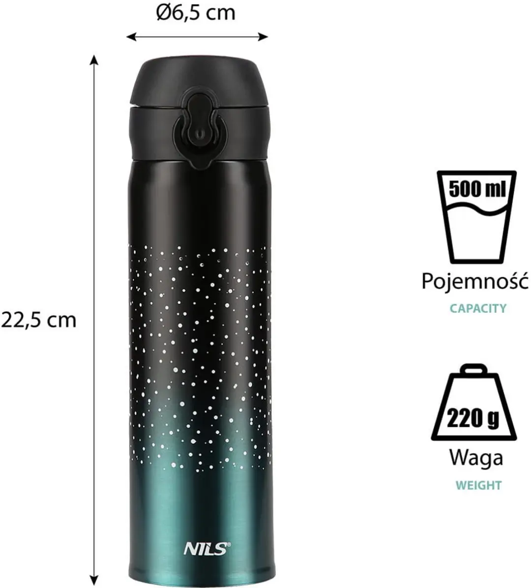 Nils Thermosbeker 450ml - RVS - Zeeblauw