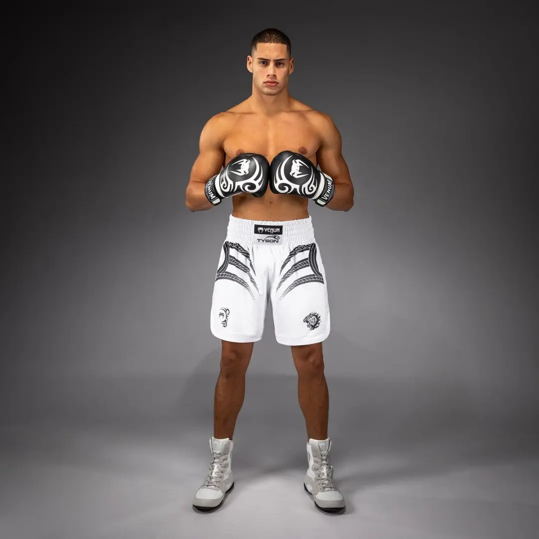 Venum Mike Tyson Tiger Boksbroek - Optisch Wit/Zwart S