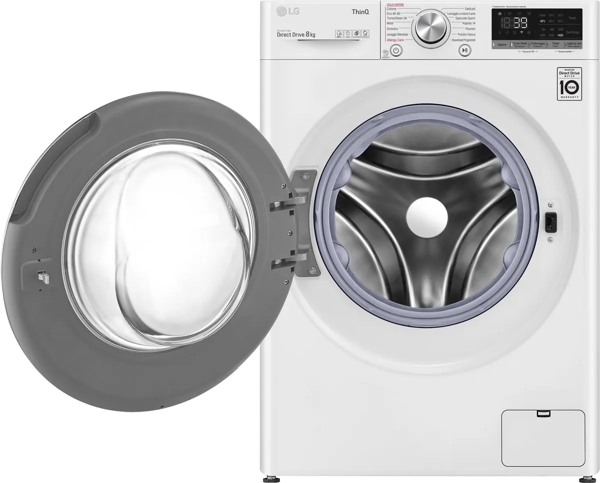 LG F4WV708S1E.ABWQWIS Wasmachine 8 kg 1360 RPM - Wit - afbeelding 6 van 6