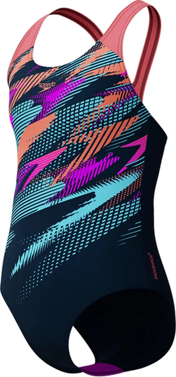 Speedo Digi Placement Splashback Meisjes Sportbadpak - Blauw - afbeelding 5 van 6
