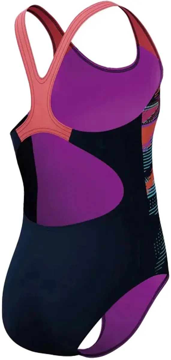 Speedo Digi Placement Splashback Meisjes Sportbadpak - Blauw - afbeelding 6 van 6