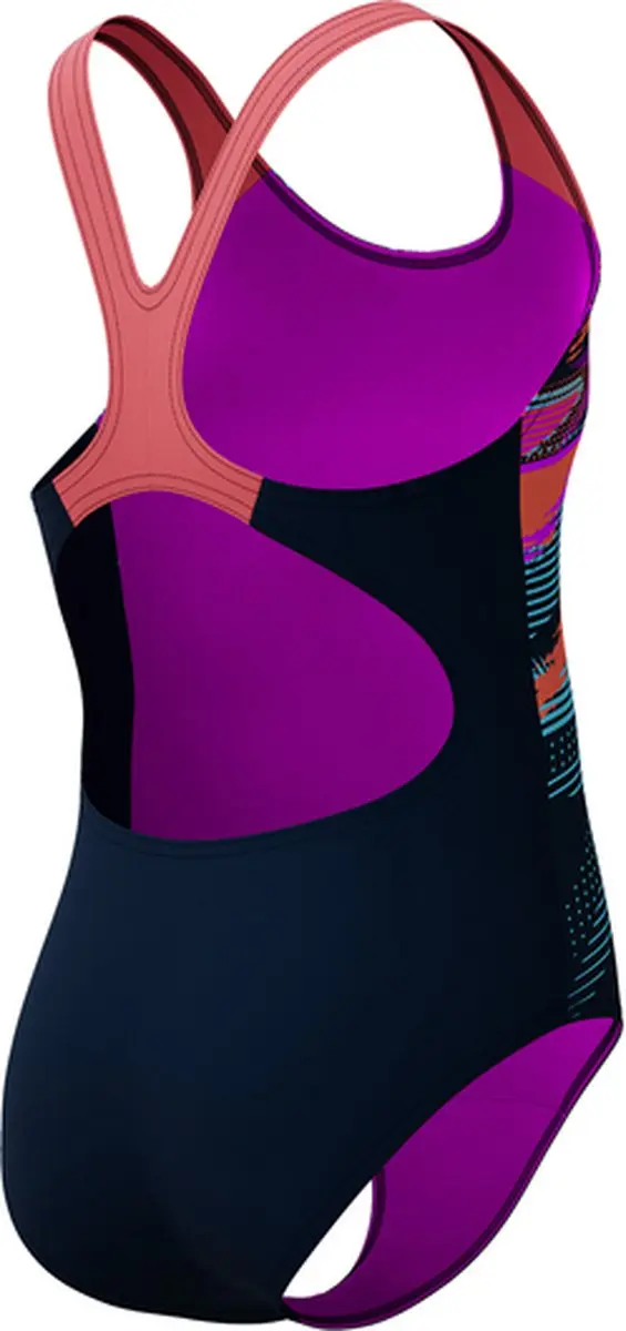Speedo Digi Placement Splashback Meisjes Sportbadpak - Blauw - afbeelding 3 van 6