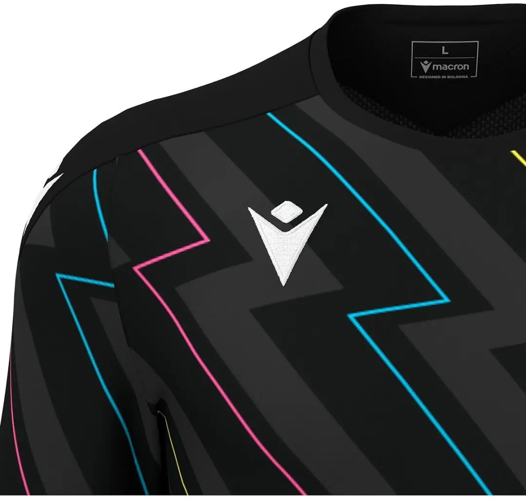 Macron Thunder Wisp Heren Shirt Korte Mouw - S - Zwart/Multicolor