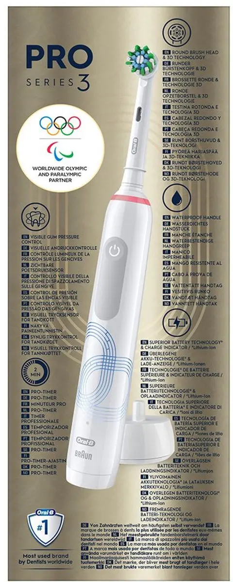 Oral-B Pro 3 3000 Elektrische Tandenborstel - 3D Reiniging - 3 Snelheden - Wit - afbeelding 4 van 6