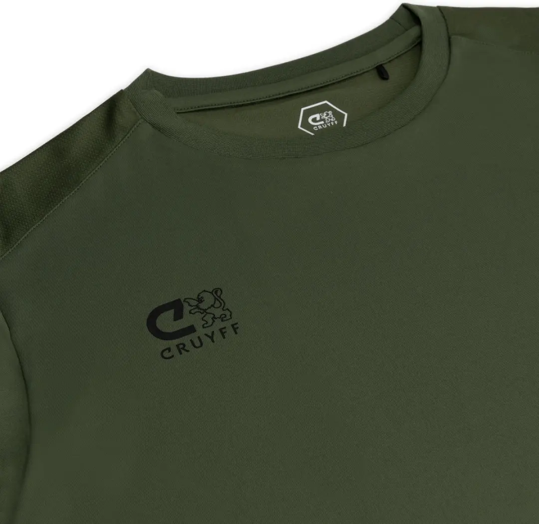 Cruyff Turn Tech Shirt Heren - S - Olijfgroen/Zwart - afbeelding 6 van 6