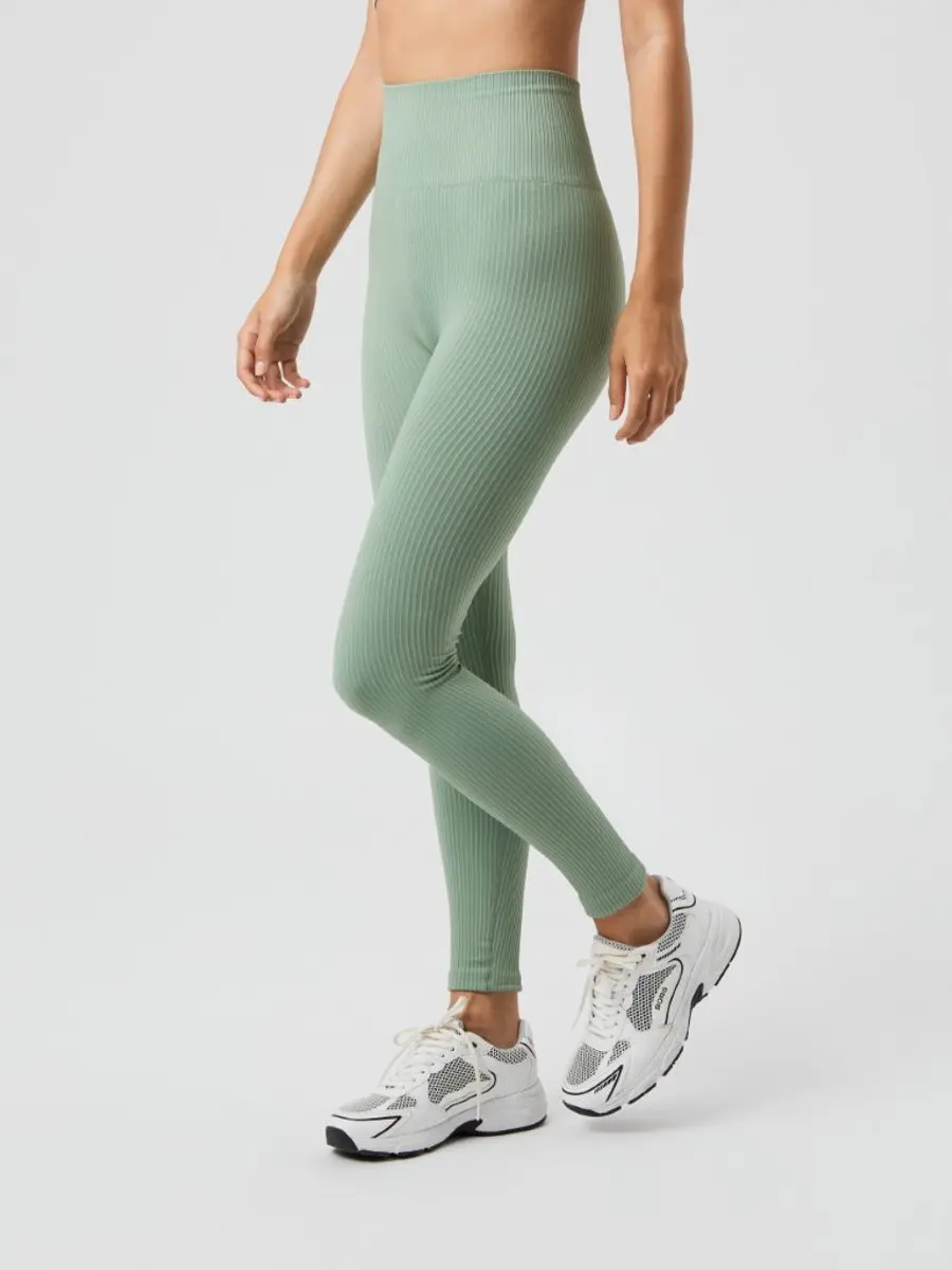 Björn Borg Studio Seamless Ribbed Tight Dames - Maat S - Groen