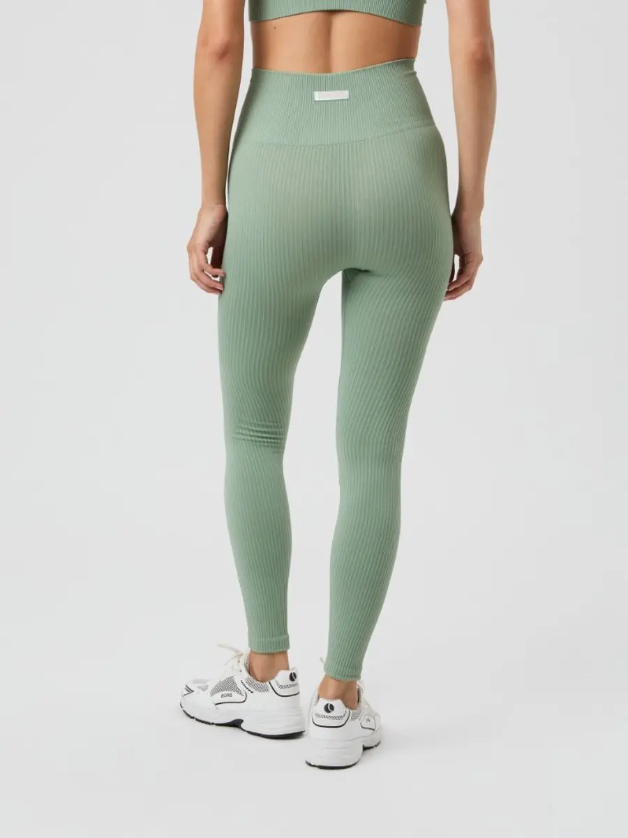 Björn Borg Studio Seamless Ribbed Tight Dames - Maat S - Groen