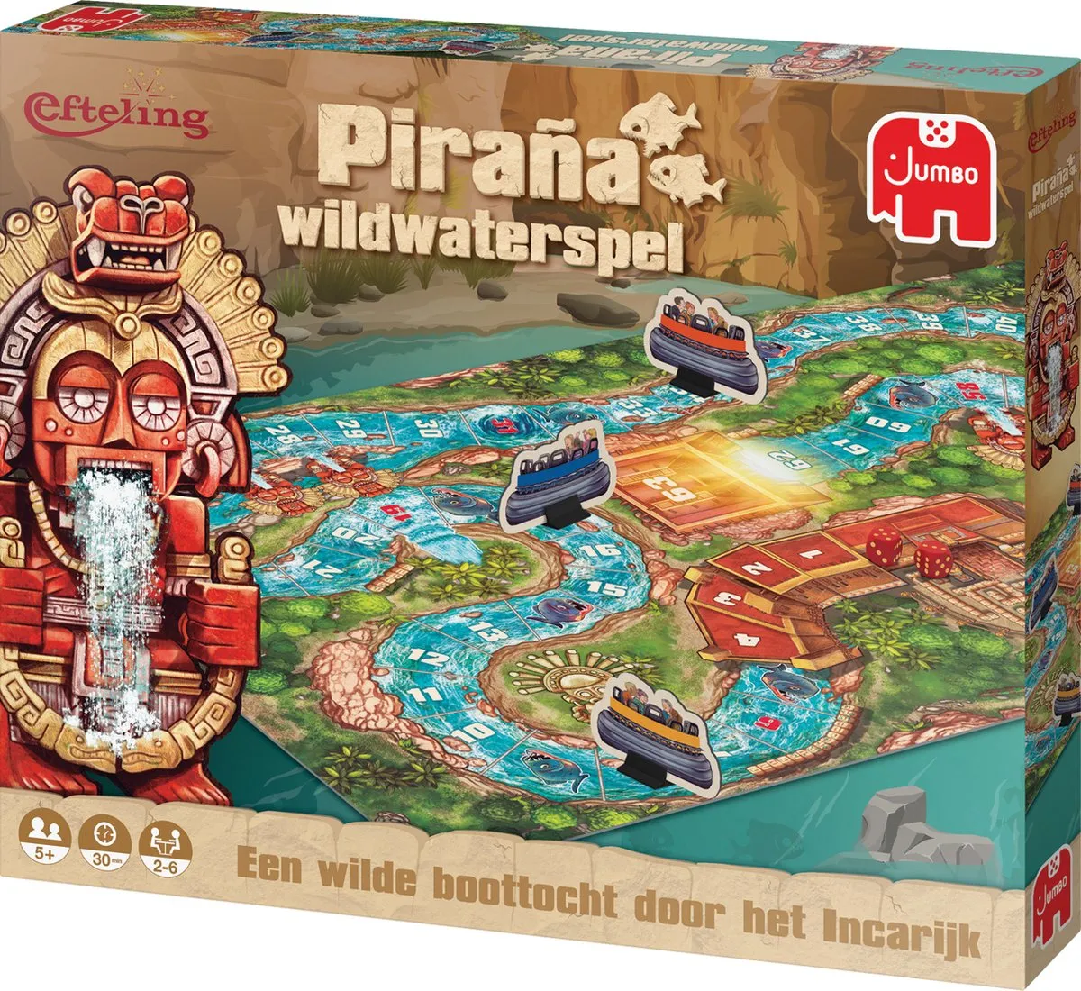 Jumbo Efteling Piraña Wildwaterspel Ganzenbord - 6 Spelers - afbeelding 6 van 6