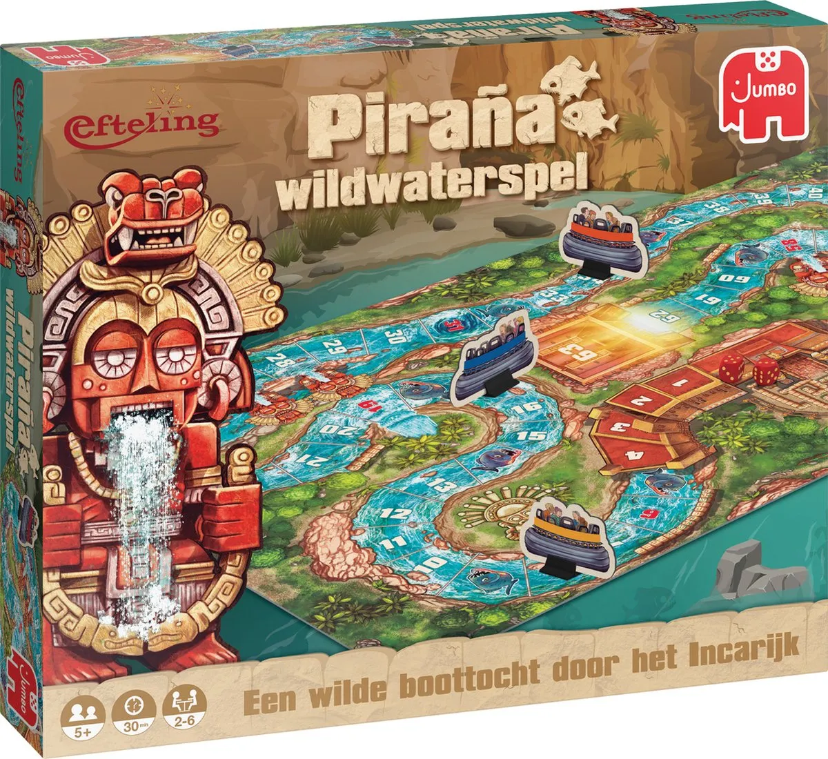 Jumbo Efteling Piraña Wildwaterspel Ganzenbord - 6 Spelers