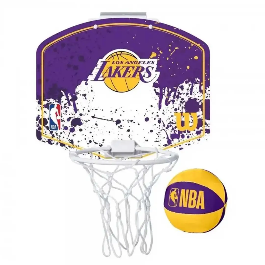Wilson Los Angeles Mini Basketball - Paars/Geel/Wit