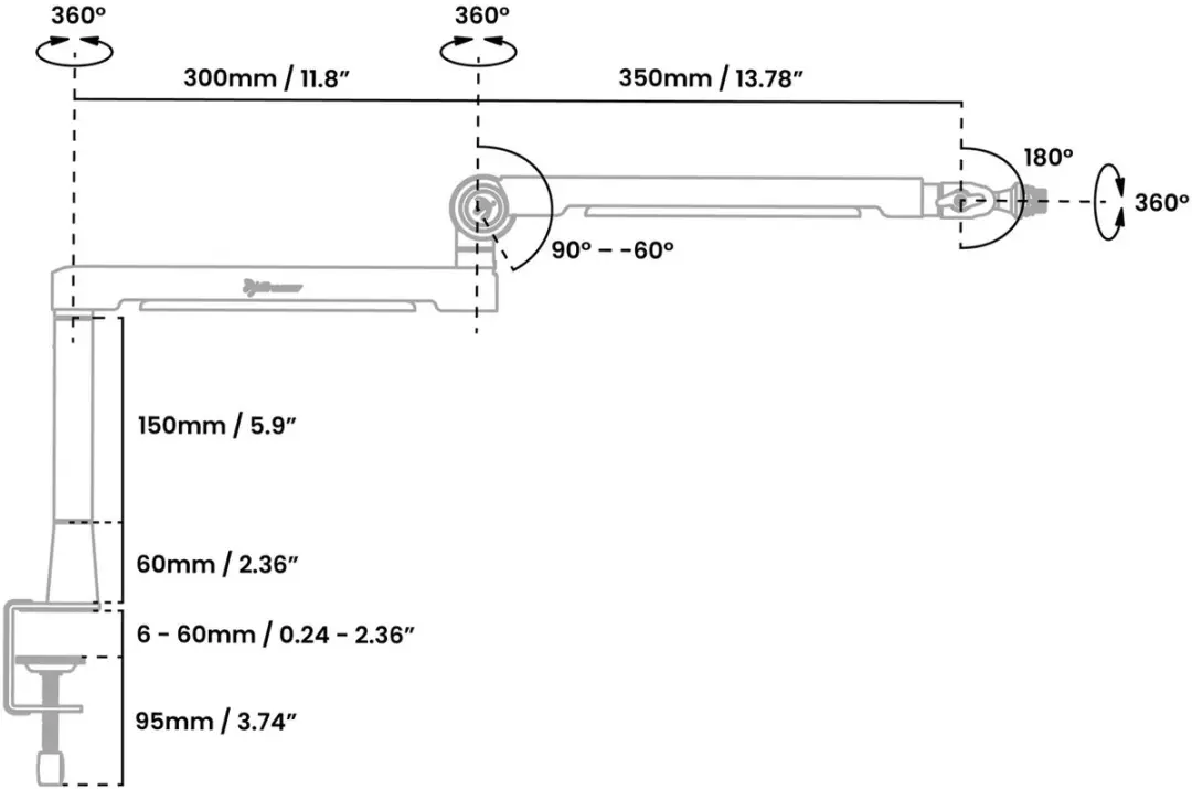 Arozzi Braccio Universele Microfoonarm - Zwart