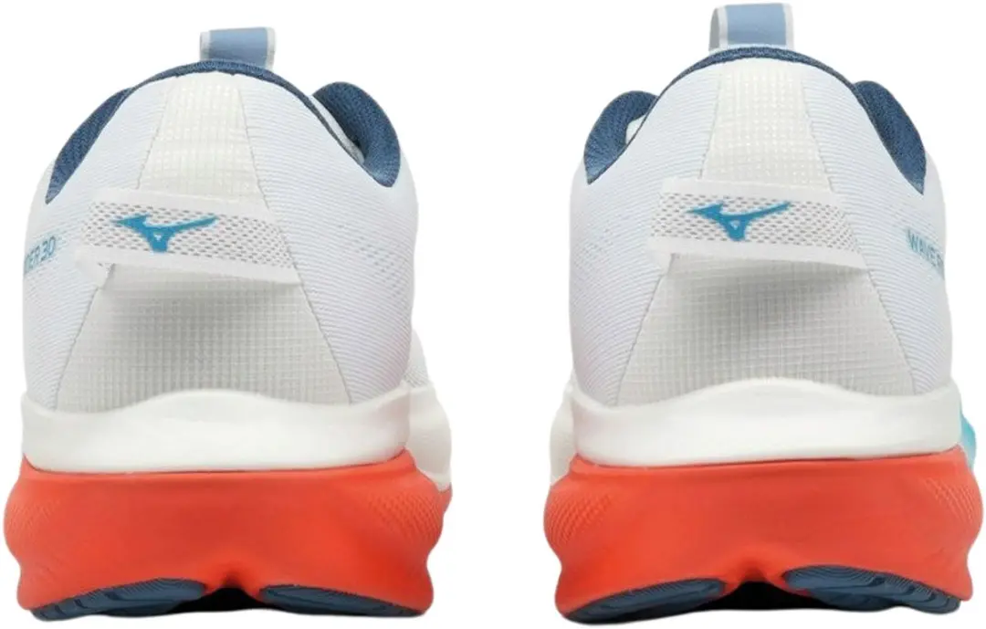 Mizuno Wave Rider 30 Heren Hardloopschoenen 44.5 - Wit/Lichtblauw/Orange - afbeelding 6 van 6
