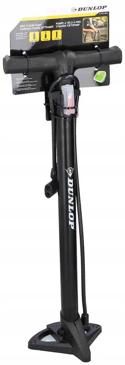 Dunlop Vloerfietspomp 12 Bar - Zwart