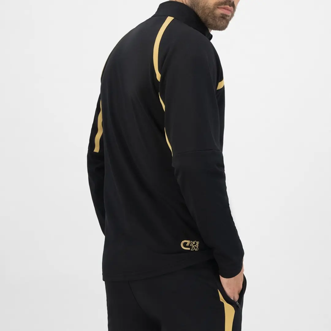 Cruyff Turn Tech Half Zip Trainingssweater M - Zwart/Goud
