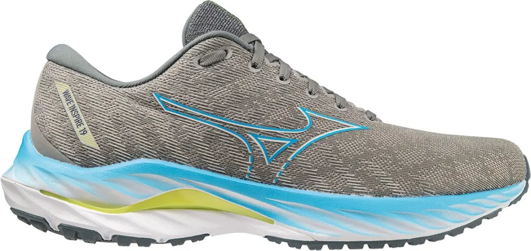 Mizuno Wave Inspire 19 Sportschoenen 46.5 - Grijs/Blauw/Lime